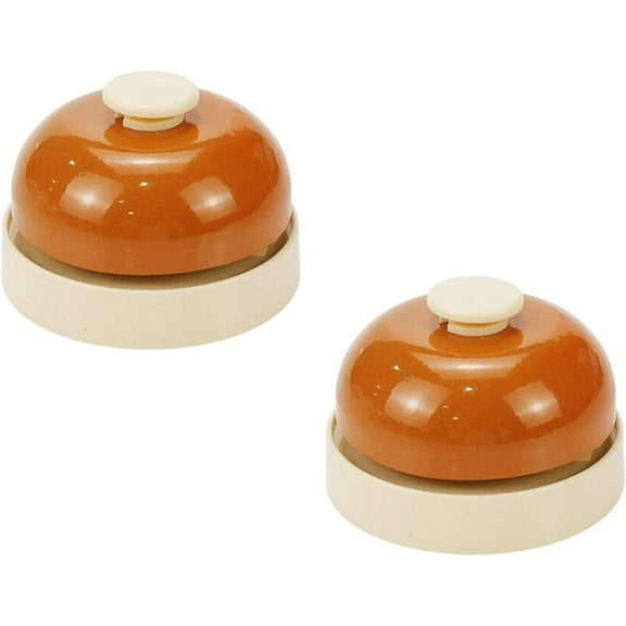Mini Service Bell Call Bell Ringing Desk Bell Bellhop for Restaurants Schools Hotels Counter Bar Warehouses Home-2pcs(Orange)