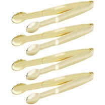 Mini Serving Tongs 5 Inches Appetizer Tongs, Set of 4 (Gold)