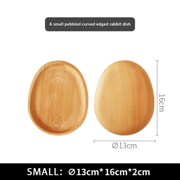 Mini Serving Tray Small Wooden Plate Oval Wood Tray, Wooden Snack Tray Dessert Tableware Decorative Tray for Jewellery Key Coin