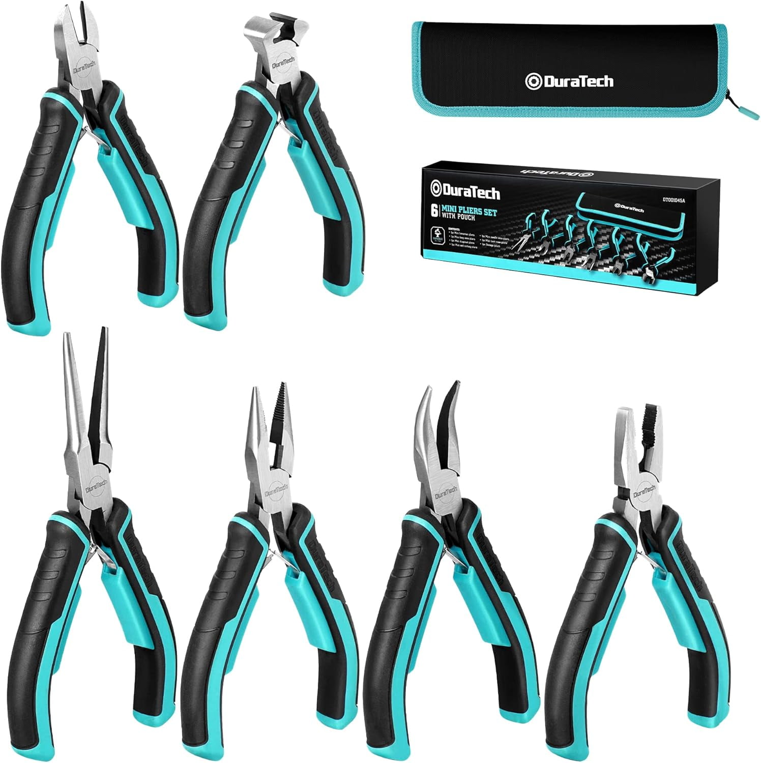 Mini Set, 6PCS Jewelry Set, CRV Construction, Includes Needle Nose, Diagonal, Long Nose, Bent Nose, End Cutting and Linesman , for Making Crafts, Repairing Electronic