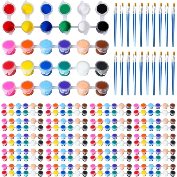 Mini Set for , 25 Pack 12 Colors Washable kit, for Birthday Classroom Party Favors,Painting Canvas,Paper,,Rock & Fabric (350)