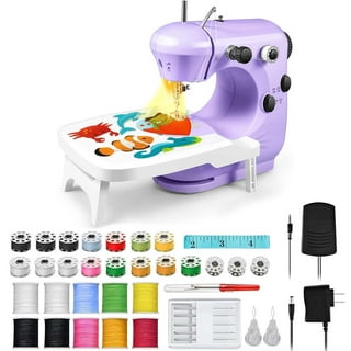 Mini Sewing Machines, Kids Sewing Machine ages 8-12, Double Thread Sewing  with Extension Table : : Home & Kitchen