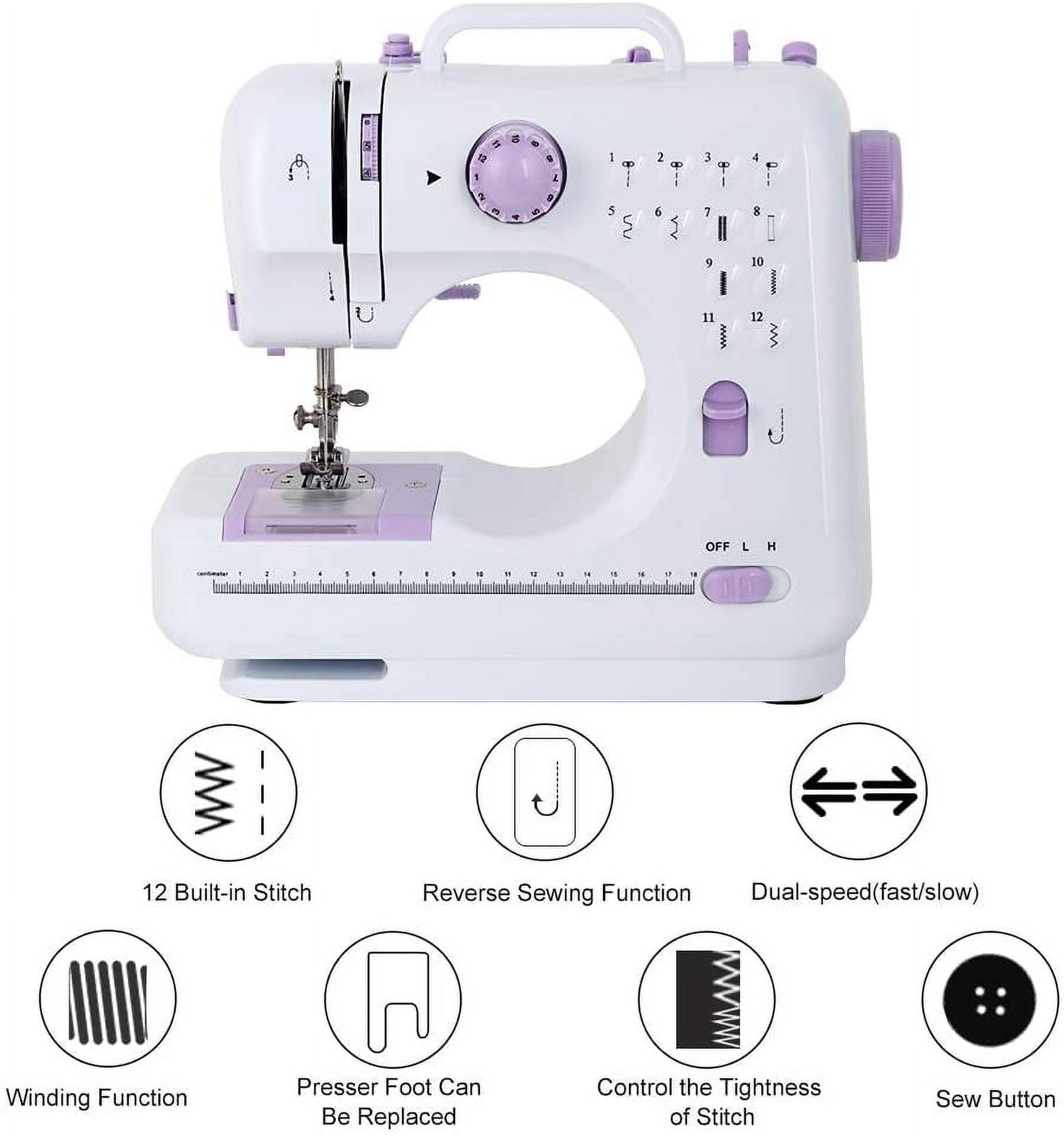 CraftBud Mini Sewing Machine for Beginners Adult, 122-Piece Portable Sewing  Machine, Dual Speed Small Sewing Machine, Adults and Kids Sew