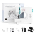 thumbnail image 1 of Mini Sewing Machine for Beginners, Electric Portable Small Sewing Machine with 12 Built-In Stitches Reverse Sewing Adjustable Speed LED Light Foot Pedal Heavy Duty Household Mending Stitching Machine, 1 of 9