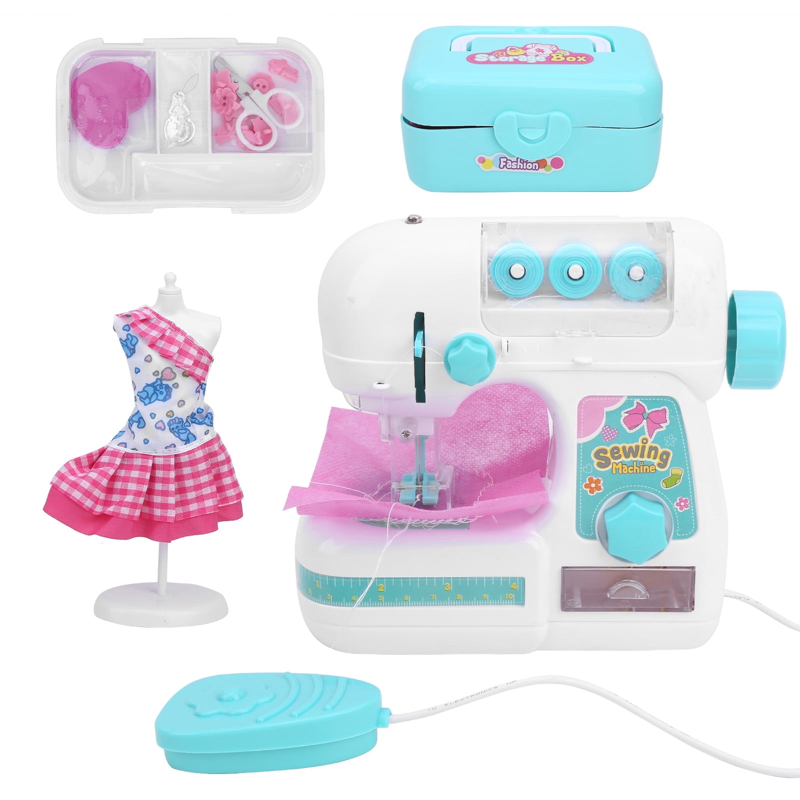 Mini Sewing Machine, Educational Electric Kids Sewing Kit, DIY Interesting for Kids Over 4 Years Old Boys and Girls Birthday Gifts