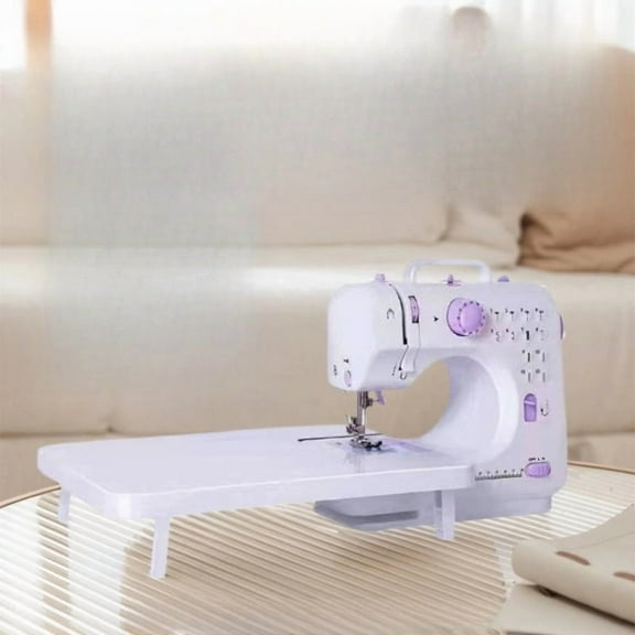 Mini Sewing Machine for Beginners - Dual Speed Automatic | Compact Travel-Friendly Design | 100-240V with US Plug | White & Purple Crafting Tool