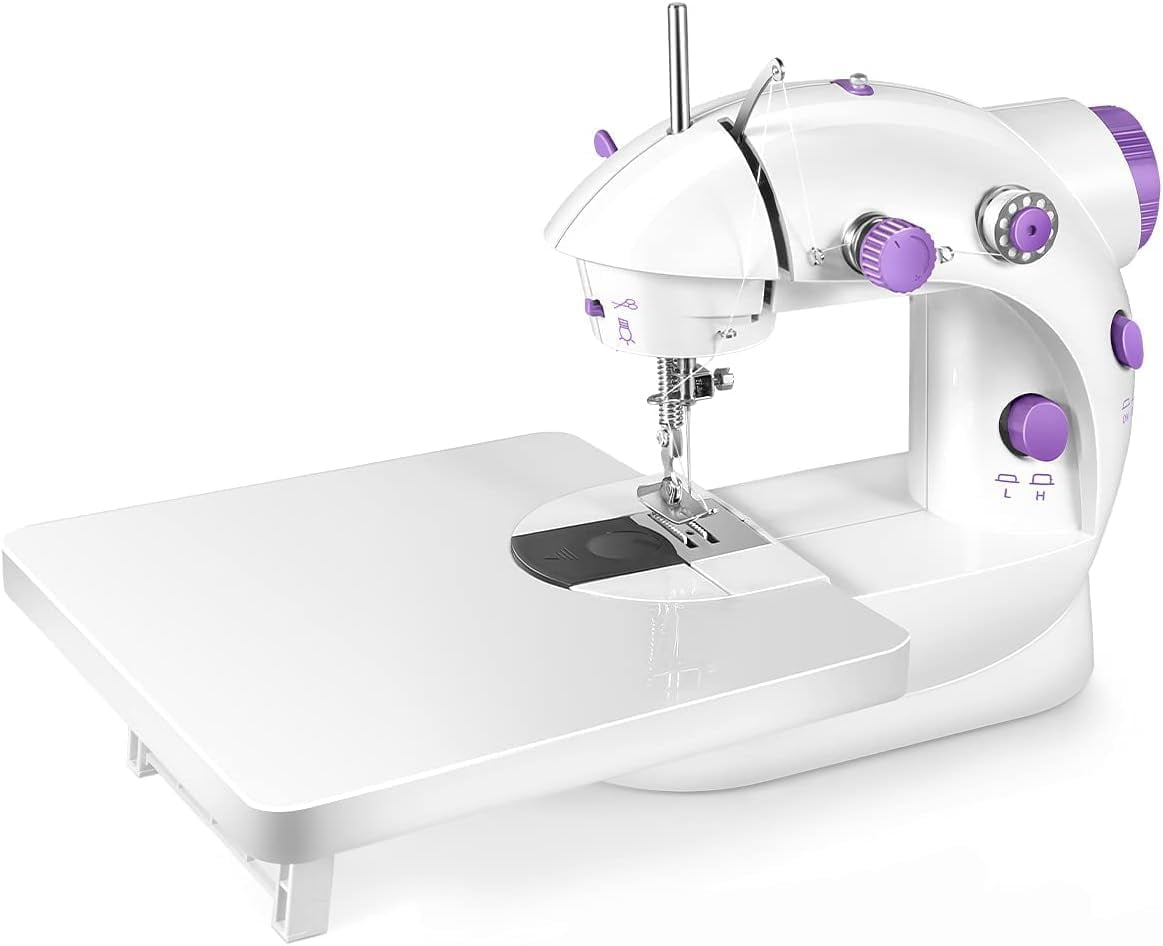 Mini Sewing Machine with Extension Table, Portable Dual Speed Sewing Machine for Beginners, Best Gift for Adults and Kids Women Household