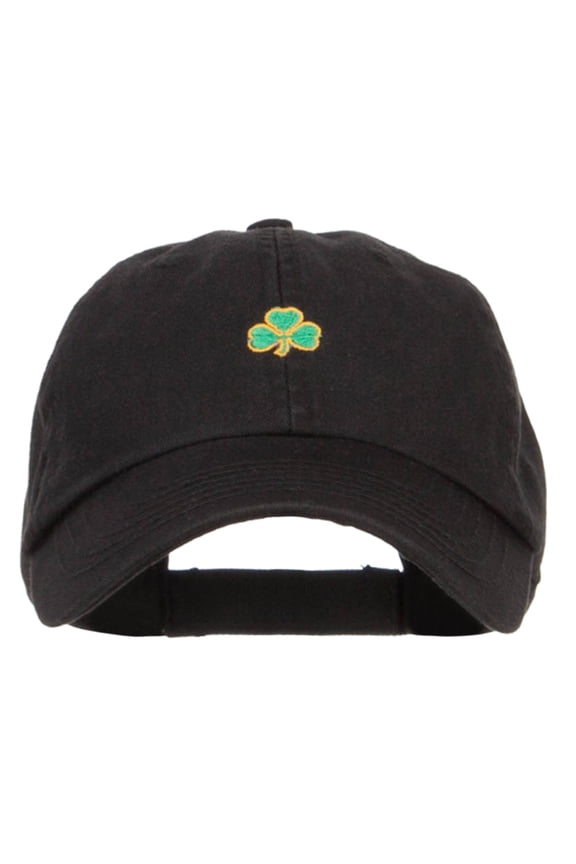 Mini Shamrock Embroidered Pet Spun Cap - Black OSFM