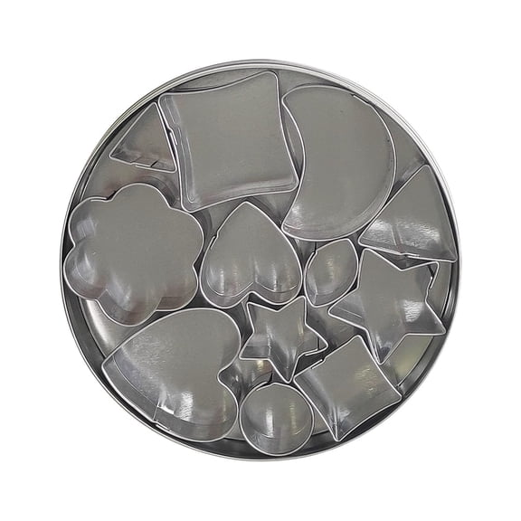 Mini Shapes Fondant Cutter Set by Celebrate It  13-Piece Stainless Steel Cutters for Cakes - Cookies & Pastries - 6 Pack