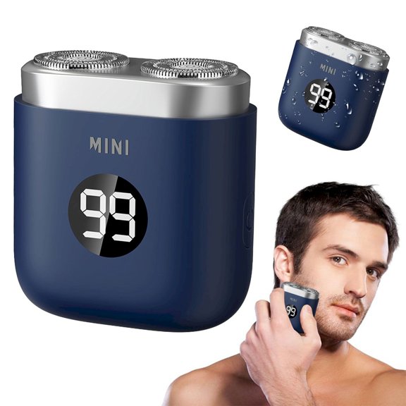 Mini Shaver, Blue A, 1 Piece - Men'S Shaver 2026 Mini Shave Double Head Shaver Mini Shaver Men'S Rotating for and Dry, Easter Mother'S Day Gift Makeup Organizers