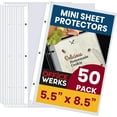 thumbnail image 1 of Mini Sheet Protectors Holds 5.5 x 8.5 Inch Sheets, 50 Pack, 1 of 7