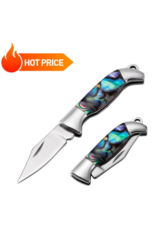 Mini Shell Folding Knife Pocket Key Chain Portable Brass Folding Knife Outdoor Camping Practical Rescue Tool Hunting EDC Knife, Pocket Knife, Mini Knife, Men's Gift