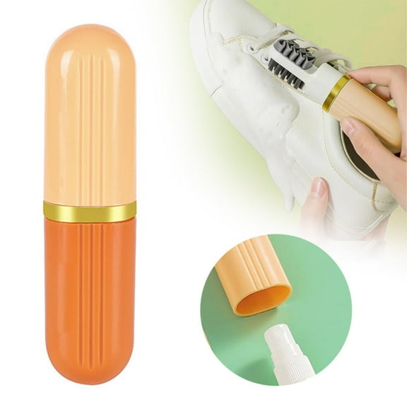 Mini Shoe Cleaning Kit with Sprayer 2-in-1 , Portable Leather Cleaning Brush for Travel, Suede & Nubuck Shoe Brush, Multi-Surface Deep Clean Brush Kit