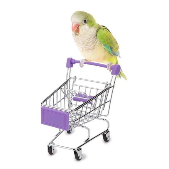 Mini Shopping Handcart Trolley Bird Parrot Pet Intelligence Utility Cart Mode Storage Toy Decoration Toys.