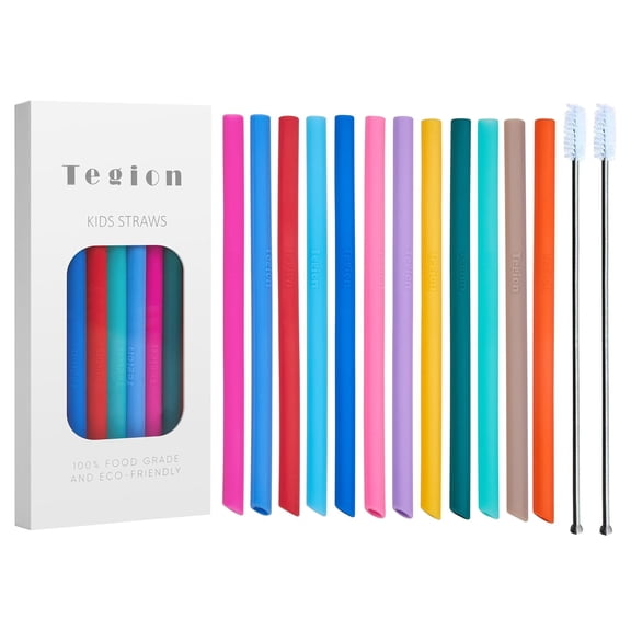 Mini Short Pinch Test Passed 5.5" Replacement Reusable Toddlers& Kids&Baby Silicone Small Straws for The First Years Take & Toss Spill Proof Straw Cup-Safe Fun for Baby Teething Chewing