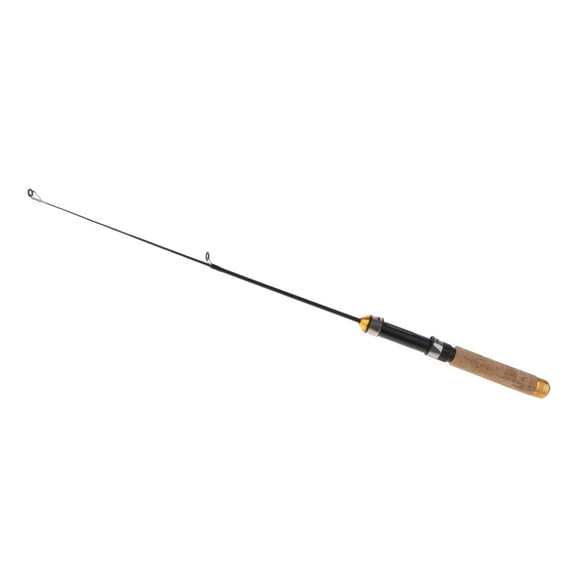 Mini Short Winter Fishing Rod Ice Fishing Pole w/ Comfortable Wooden Handle