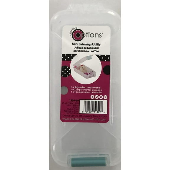 Mini Sideways Utility 1-4 Adjustable Compartments Teal Latch 1309-80