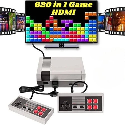 Mini Signal Playback Gear Preloaded 620 Classic Multimedia Archives, Matching Wired Controller, Dual Interface Plug & Play Vintage Family Accessory