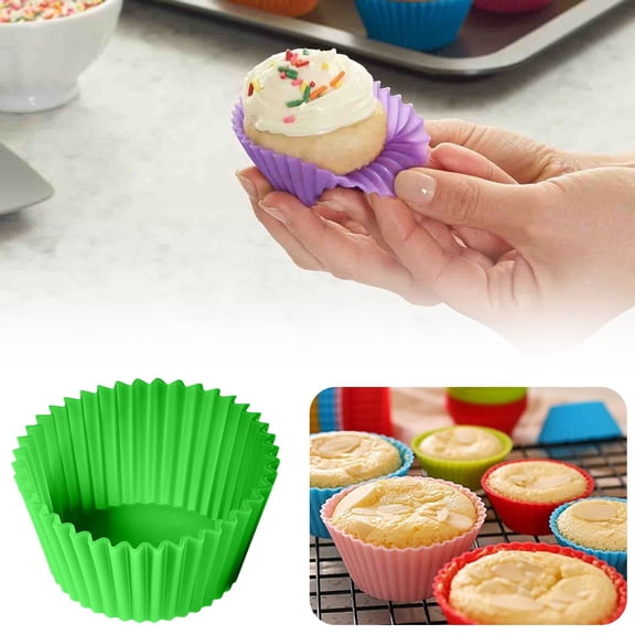 Mini Silicone Cupcake Liner Reusable Non Stick Baking Cup Holder Oven & Freezer Safe For Egg Bites, Muffins, Cupcakes, Party Desserts