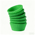 thumbnail image 1 of Mini Silicone Cupcake Liners 6 Pack, 2.75 Inch Reusable Silicone Muffin Cups, Non-Stick Silicone Egg Cups, Rubber Cupcake Liners Muffin Liners for Party Valentines St. Patrick（Green）, 1 of 8