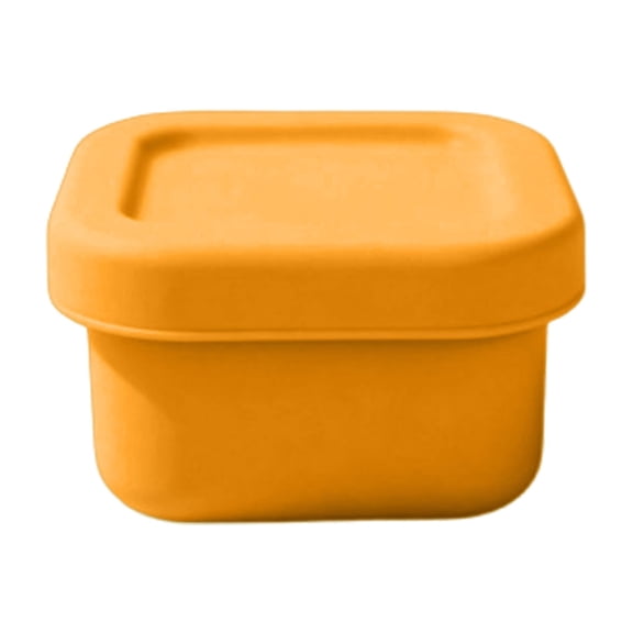Mini Silicone Snack Containers with Lids, 100ml Reusable Silicone Food Storage Containers, Leak-Resistant Stackable Silicone Containers with Lids for Lunch, Daycare, Travel, 1Pc(Orange,2.8x2.8x1.7")