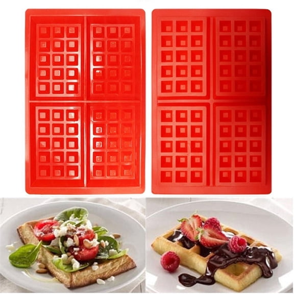 Mini Silicone Waffle Mold, 4 Cavities Waffle Mold, Square, Maker Baking Tray Mold for Cake Chocolate