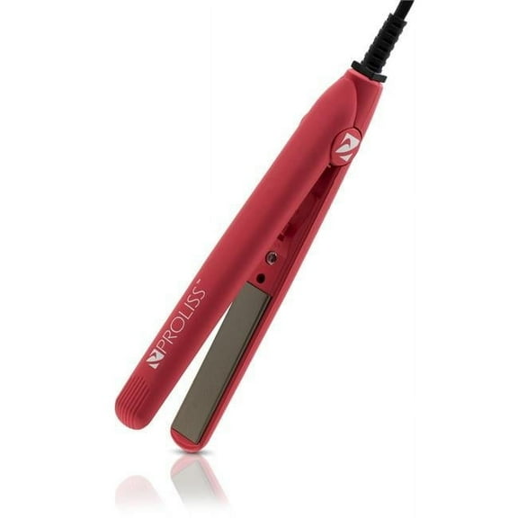 Mini Silk Travel-Perfect 0.5' Tourmaline Ceramic Dual Voltage Flat Iron - Diamond Collection - Red
