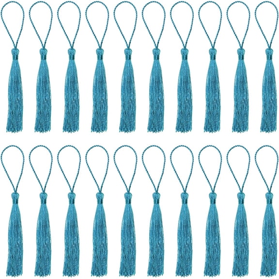 Mini Silky Handmade Soft Flossy Bookmark Tassels with Cord Loop for Keychain Earring Jewelry Making, Souvenir, Graduation, Clothing Sewing, Gift Tag DIY Craft Projects, 20PCS