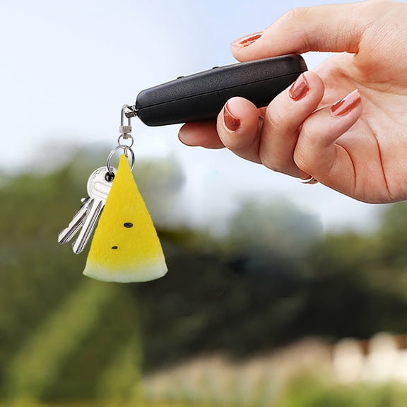Mini Simulated Fruit Keychain, Watermelon Key-ring Pendant, Creative Interesting Novelty Stylish Gifts for Men Women for Backpack Handbag Purse Car Accessories