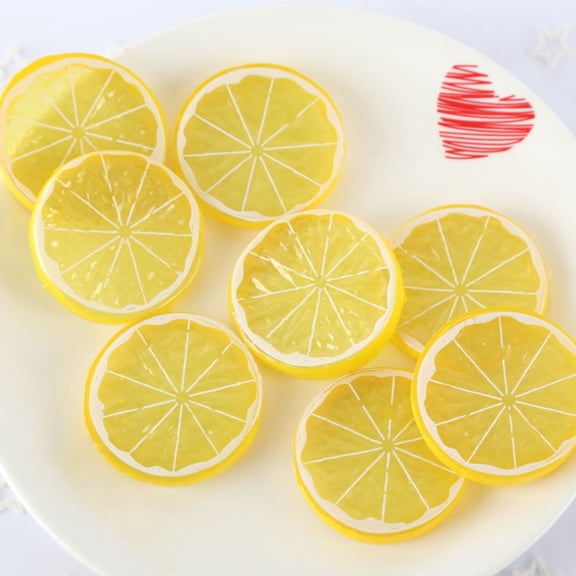 Mini Simulation Fruit Lemon Slices,1Pcs Fake Artificial Plastic Fruit Model Decorative Wedding Ornament Festival Decoration,Photography Props,Basket Display Filler Fruit,2inch