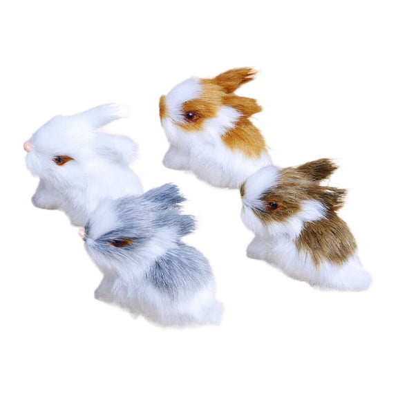 Mini Simulation Rabbits,Realistic Cute Plush Rabbits Lifelike Plush Bunny Realistic Rabbit Miniatures Cute Stuffed Animal Figurines,Rabbits Home Party Decors Model Gift Miniatures Decor,3"