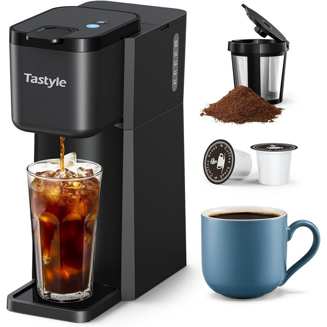 Mini Single Cup Coffee Maker, Hot and Iced Coffee Maker for K Cup and ...