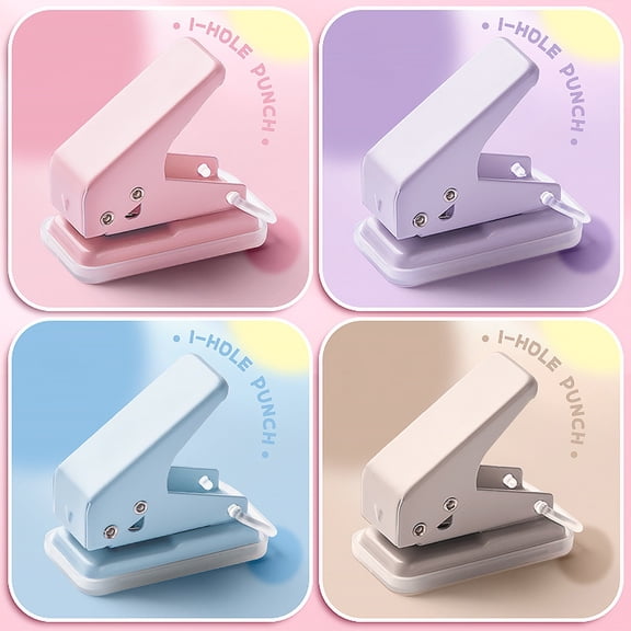 Mini Single Hole Punch – 1/4 Inch Circle Punch for Paper, Chipboard, Art Projects, Portable Paper Puncher with Chip Collector, for DIY Bookmarks, Journals