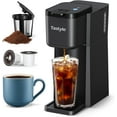 Mini Single Serve Iced and Hot Coffee Maker for K Cup and Ground, 6