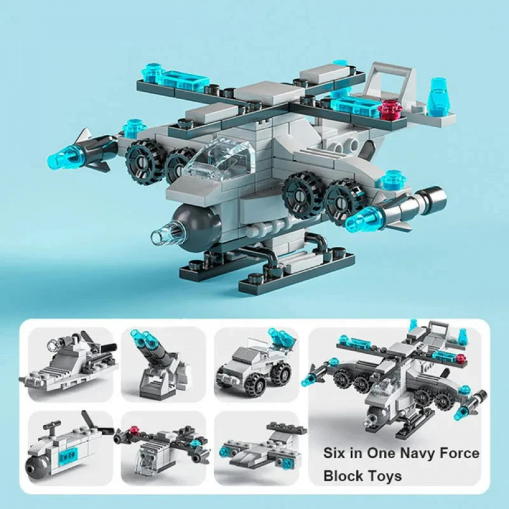 Mini Size 6 In 1 Building Blocks Diy Police Car Fire Truck Castle Model ...
