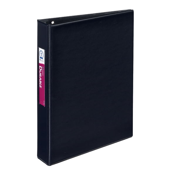 "Mini Size Durable Non-View Binder With Round Rings, 3 Rings, 1"" Capacity, 8.5 X 5.5, Black | Bundle of 5 Each"