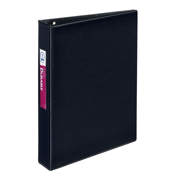 "Mini Size Durable Non-View Binder With Round Rings, 3 Rings, 1"" Capacity, 8.5 X 5.5, Black | Bundle of 5 Each"