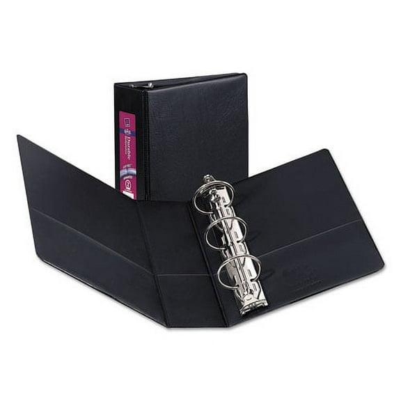 Mini Size Durable Non-View Binder With Round Rings, 3 Rings, 2" Capacity, 8.5 X 5.5, Black | Bundle of 10 Each
