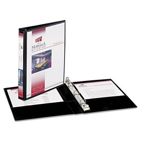 Mini Size Durable View Binder With Round Rings, 3 Rings, 0.5" Capacity, 8.5 X 5.5, Black | Bundle of 10 Each