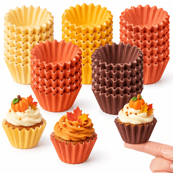 Mini Size Fall Cupcake Liners