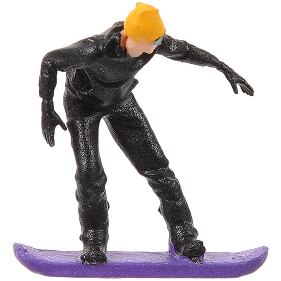 FOLOYORI Miniature Skiing Figures Black Tiny Model Set for Landscape Decoration and Diorama