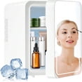 thumbnail image 1 of Mini Skincare Fridge with LED Makeup Mirror, Portable Cosmetic Cooler for Desktop & Travel Use, 1 of 9