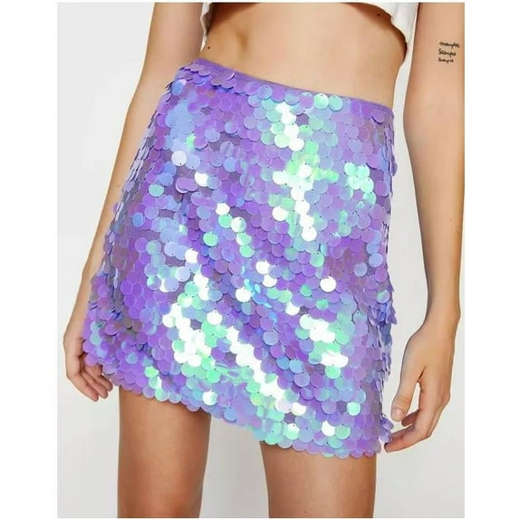Mini Skirt Sparkly Sequin Bodycon Skirts Glitter Rave Short Skirt for Women Concert Clubwear