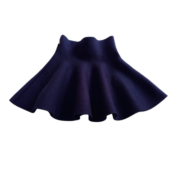 Mini Skirts for Girls High Waist Knitted Flared Pleated A Line Casual Solid Color Above Knee for Short Navy Dance Performance Cute Skorts for Girls 9 Years-10 Years
