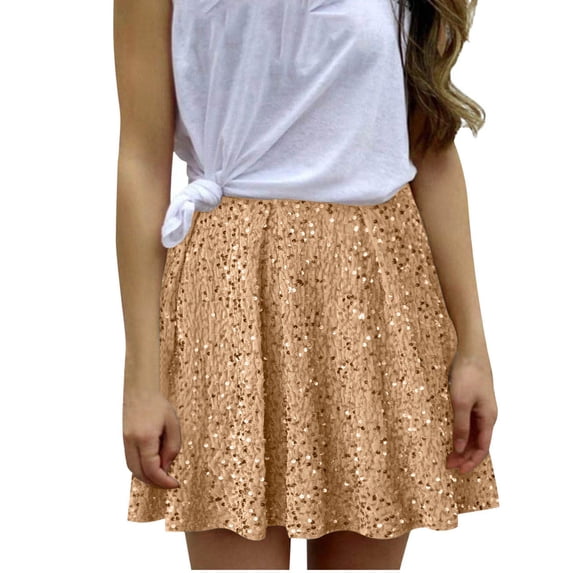 Mini Skirts Sevevn Womens Fashion Solid Color Glitter Tight Fitting Wrap The Buttocks Invisible Zipper Short Skirt Summer Skirts For Women
