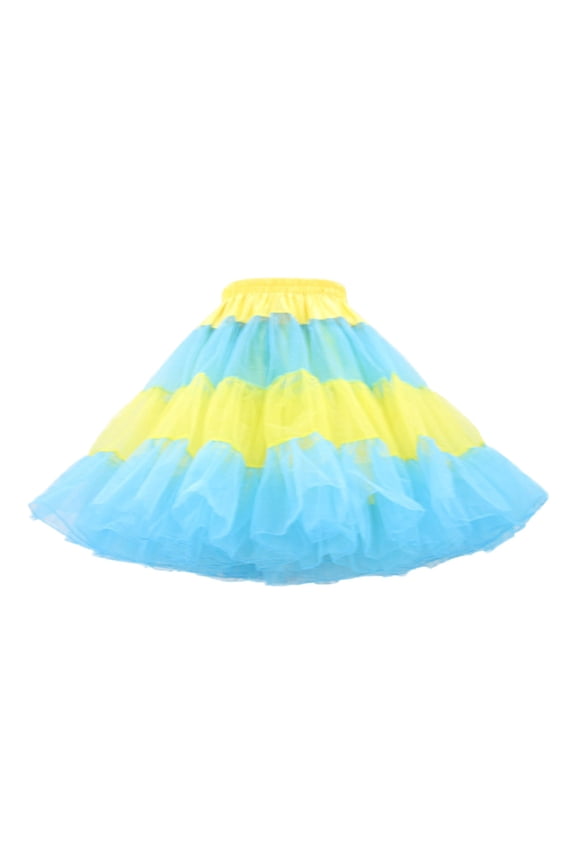 Mini Skirts for Women Candy Color Multicolor Skirt Half Body Puff Petticoat Colorful Short Tutu Style Yellow M