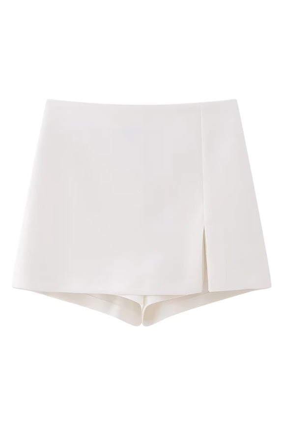Mini Skirts for Women Club High Elastic Tennis Skating Skirt Asymmetric Solid Comfortable Womens A Line Skirt White XS