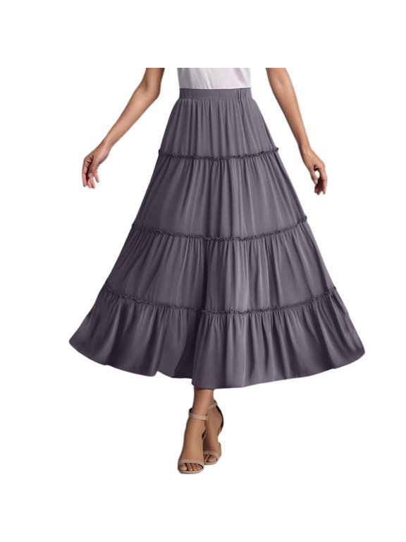 Mini Skirts for Women Going Out Relaxed Regular Fit Polka Dot Lightweight Summer Pleated High Waisted Casual Long Skirts with Pockets