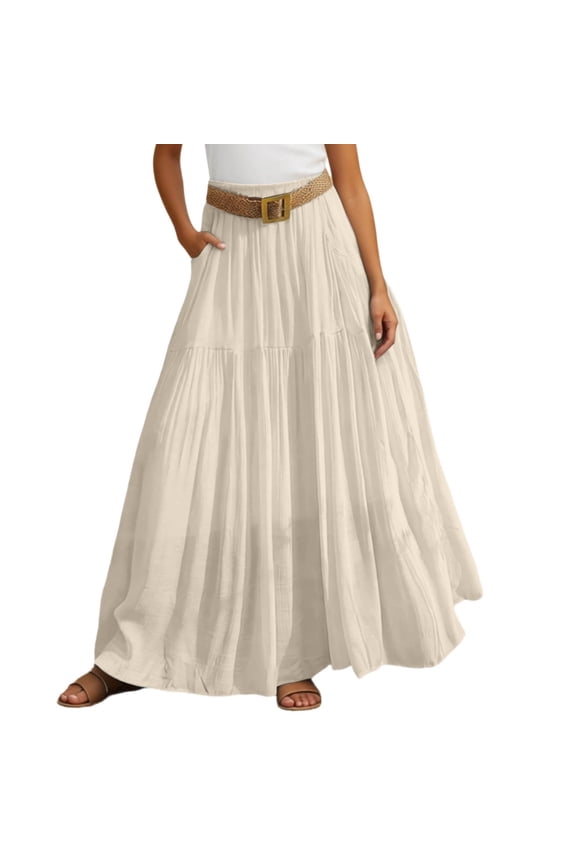 Mini Skirts for Women High Waisted Ruffle Hem Color Block Soft Women's Flowy Handkerchief Hemline Midi Skirt