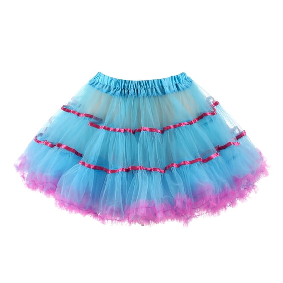 Mini Skirts for Women Petticoat Underskirt Swing Tutu Skirt Cute Style with Sheer Layers Blue One Size